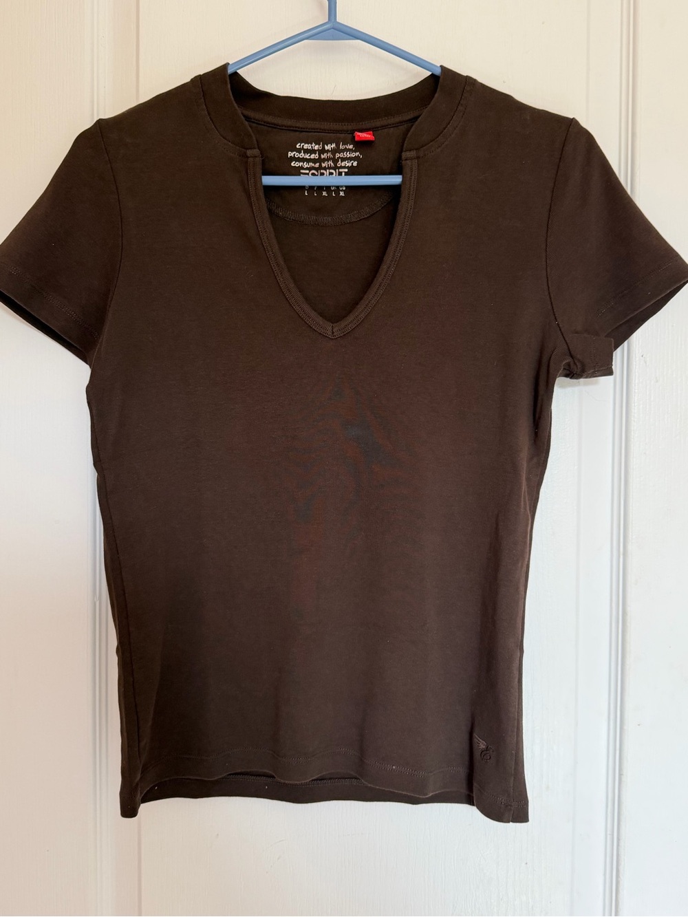 Esprit Women's Brown Short Sleeve V-Neck Tee Shirt Deal of the Day